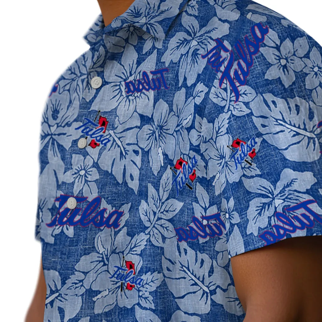 Tulsa Golden Hurricane Hawaiian Shirt - Hibiscus Oasis | Hula Hawaiian Shirts