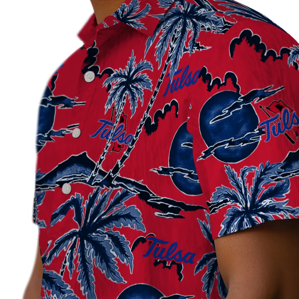 Tulsa Golden Hurricane Hawaiian Shirt - Palm Sunset | Hula Hawaiian Shirts