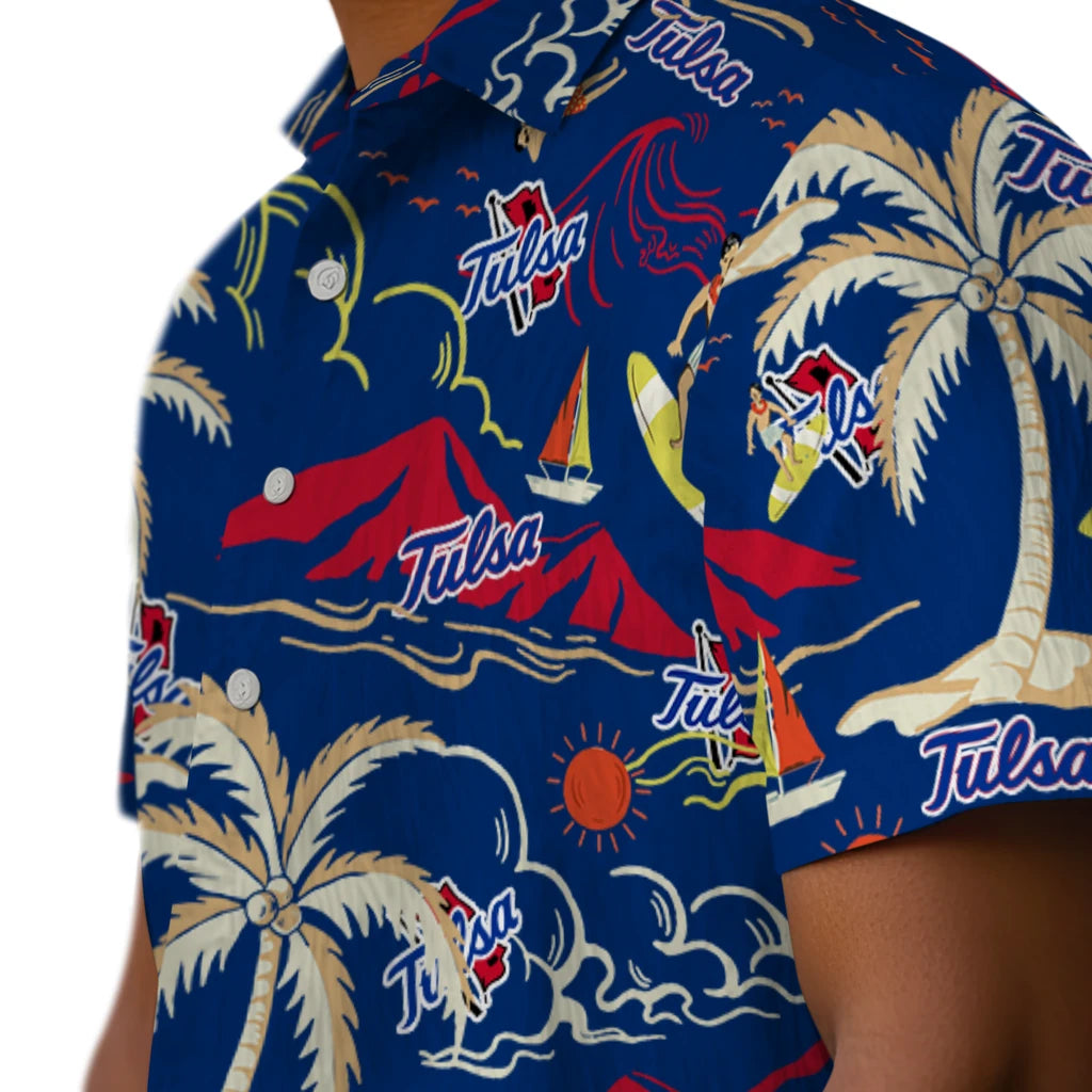 Tulsa Golden Hurricane Hawaiian Shirt - Palm Tree Island | Hula Hawaiian Shirts