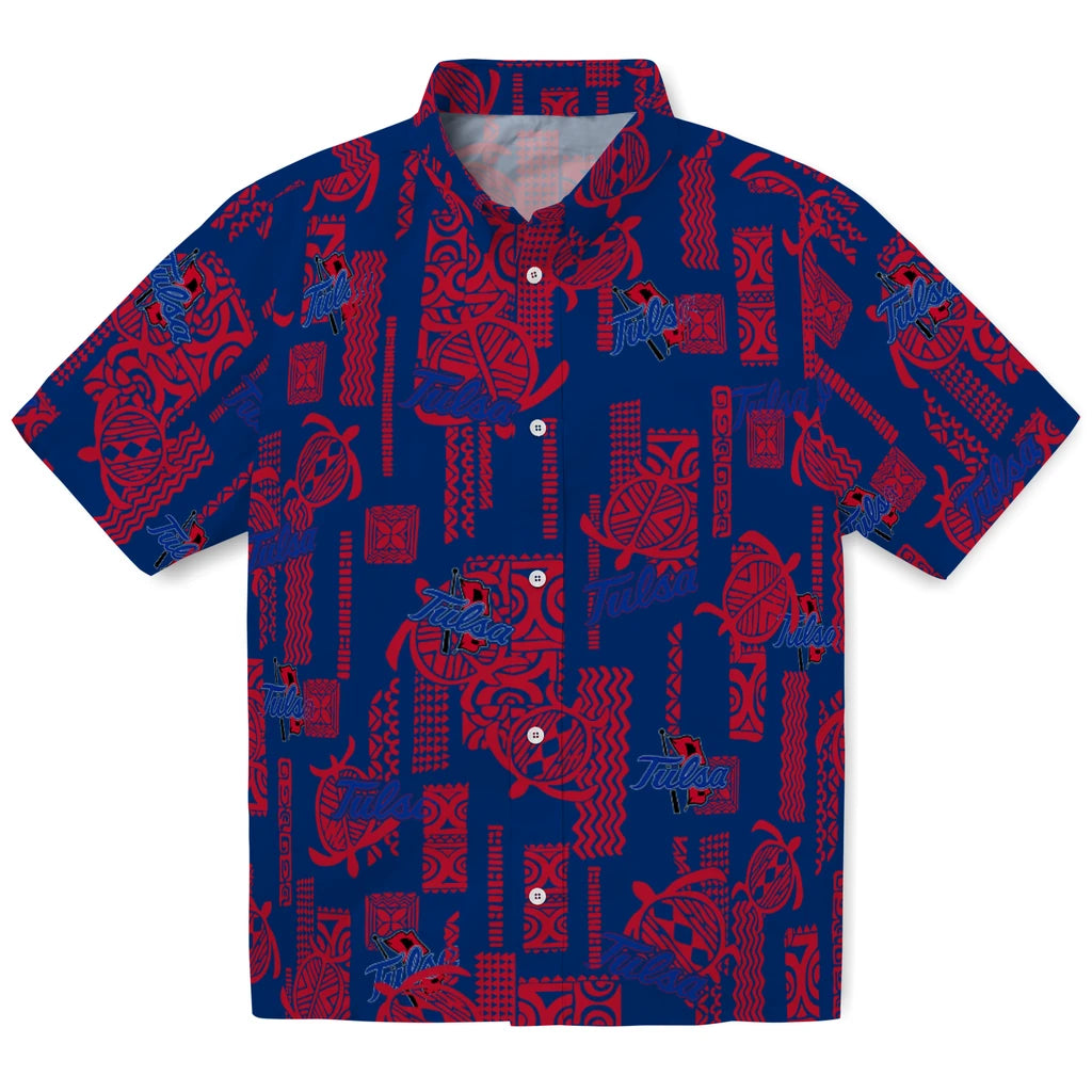 Tulsa Golden Hurricane Hawaiian Shirt - Turtle Lines | Hula Hawaiian Shirts