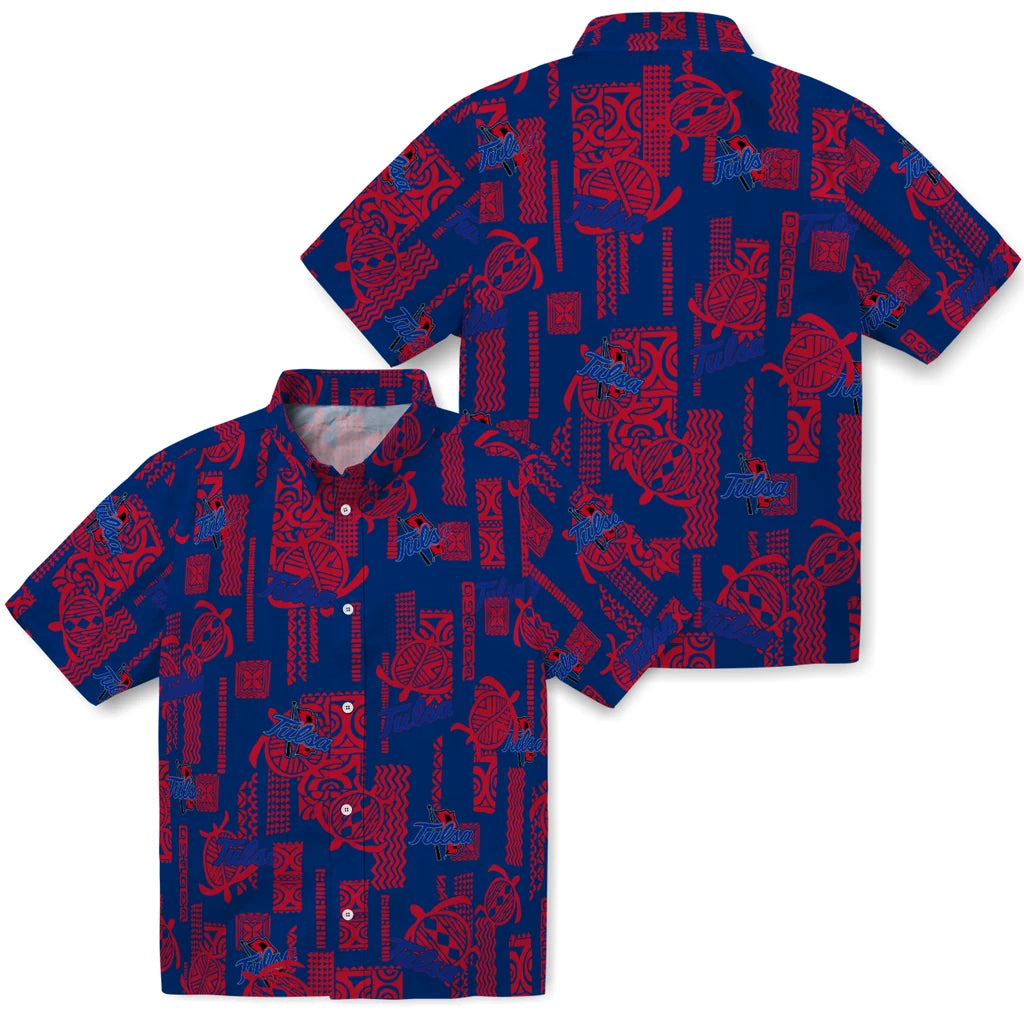 Tulsa Golden Hurricane Hawaiian Shirt - Turtle Lines | Hula Hawaiian Shirts