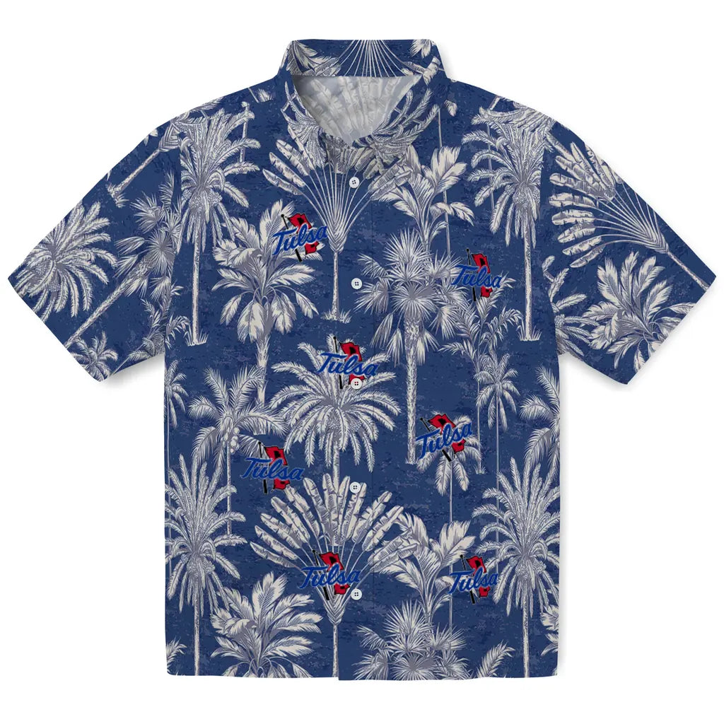 Tulsa Golden Hurricane Hawaiian Shirt - Vintage Palm Tree | Hula Hawaiian Shirts