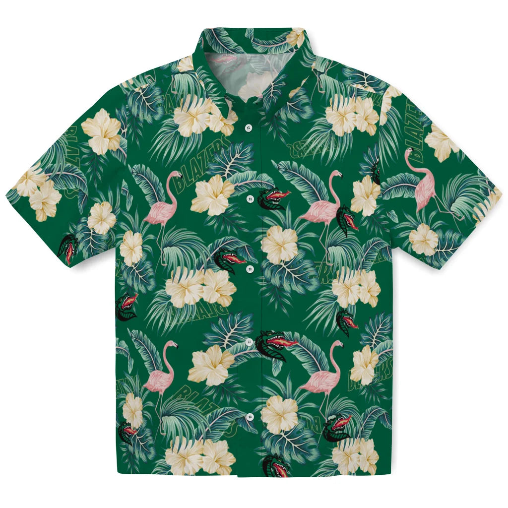 UAB Blazers Hawaiian Shirt - Flamingo and Hibiscus | Hula Hawaiian Shirts
