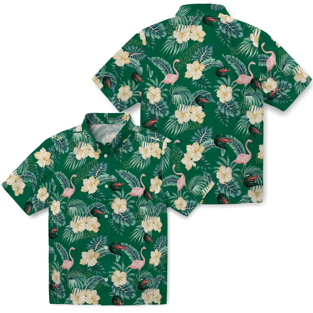 UAB Blazers Hawaiian Shirt - Flamingo and Hibiscus | Hula Hawaiian Shirts