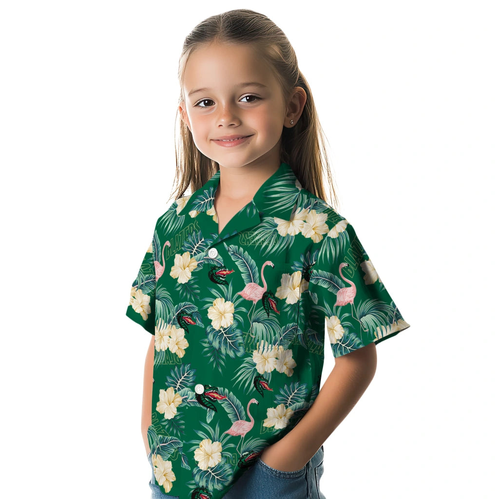 UAB Blazers Hawaiian Shirt - Flamingo and Hibiscus | Hula Hawaiian Shirts