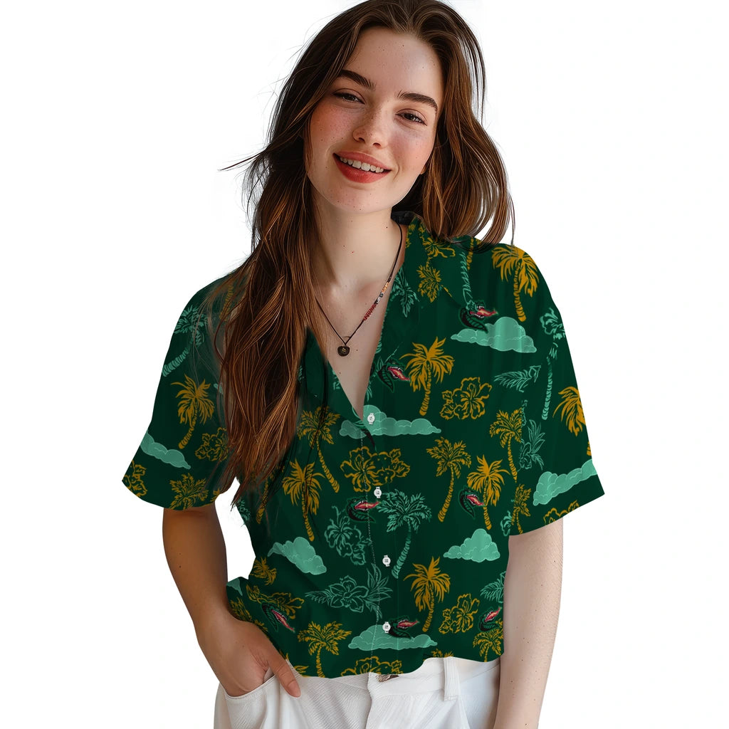 UAB Blazers Hawaiian Shirt - Palm And Clouds | Hula Hawaiian Shirts