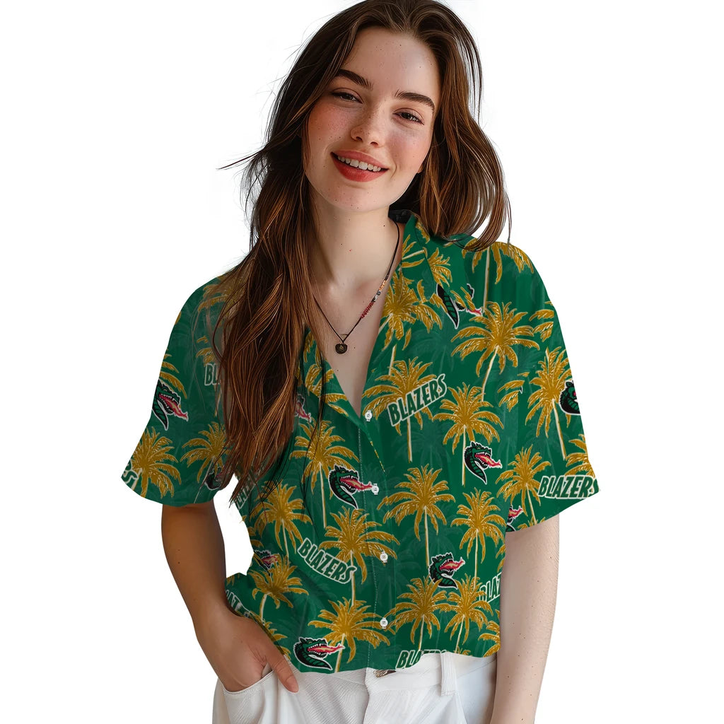 UAB Blazers Hawaiian Shirt - Palm Tree Motif | Hula Hawaiian Shirts
