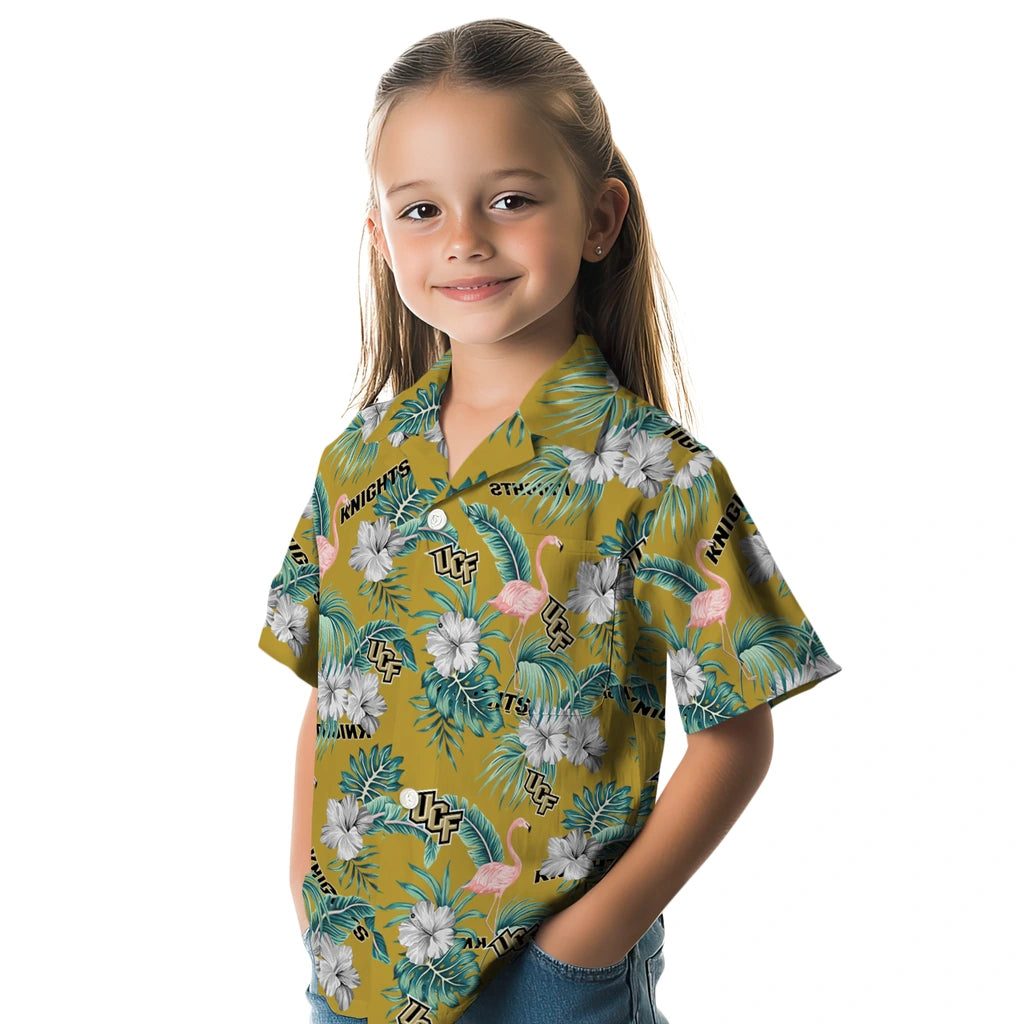 UCF Knights Hawaiian Shirt - Flamingo and Hibiscus | Hula Hawaiian Shirts