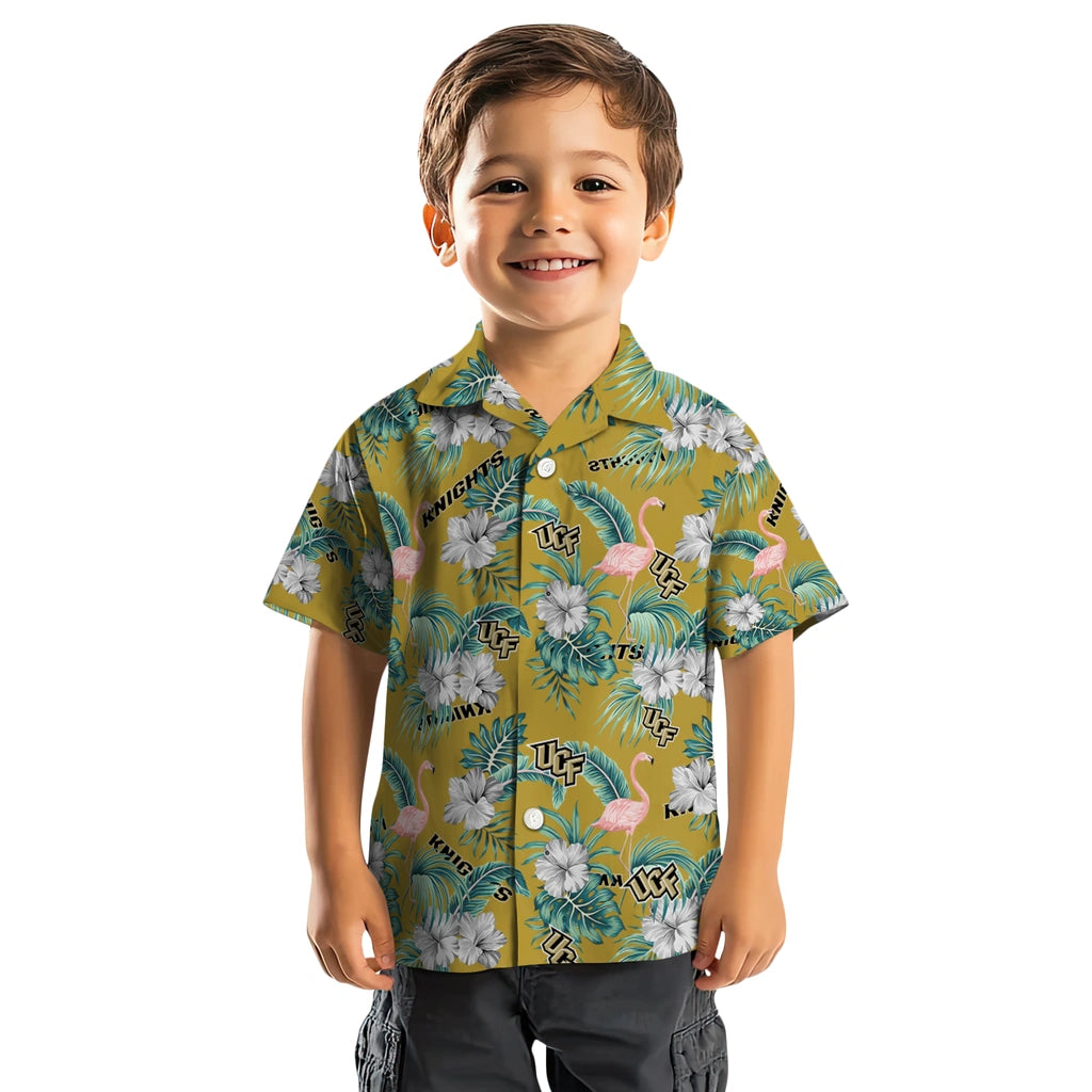 UCF Knights Hawaiian Shirt - Flamingo and Hibiscus | Hula Hawaiian Shirts