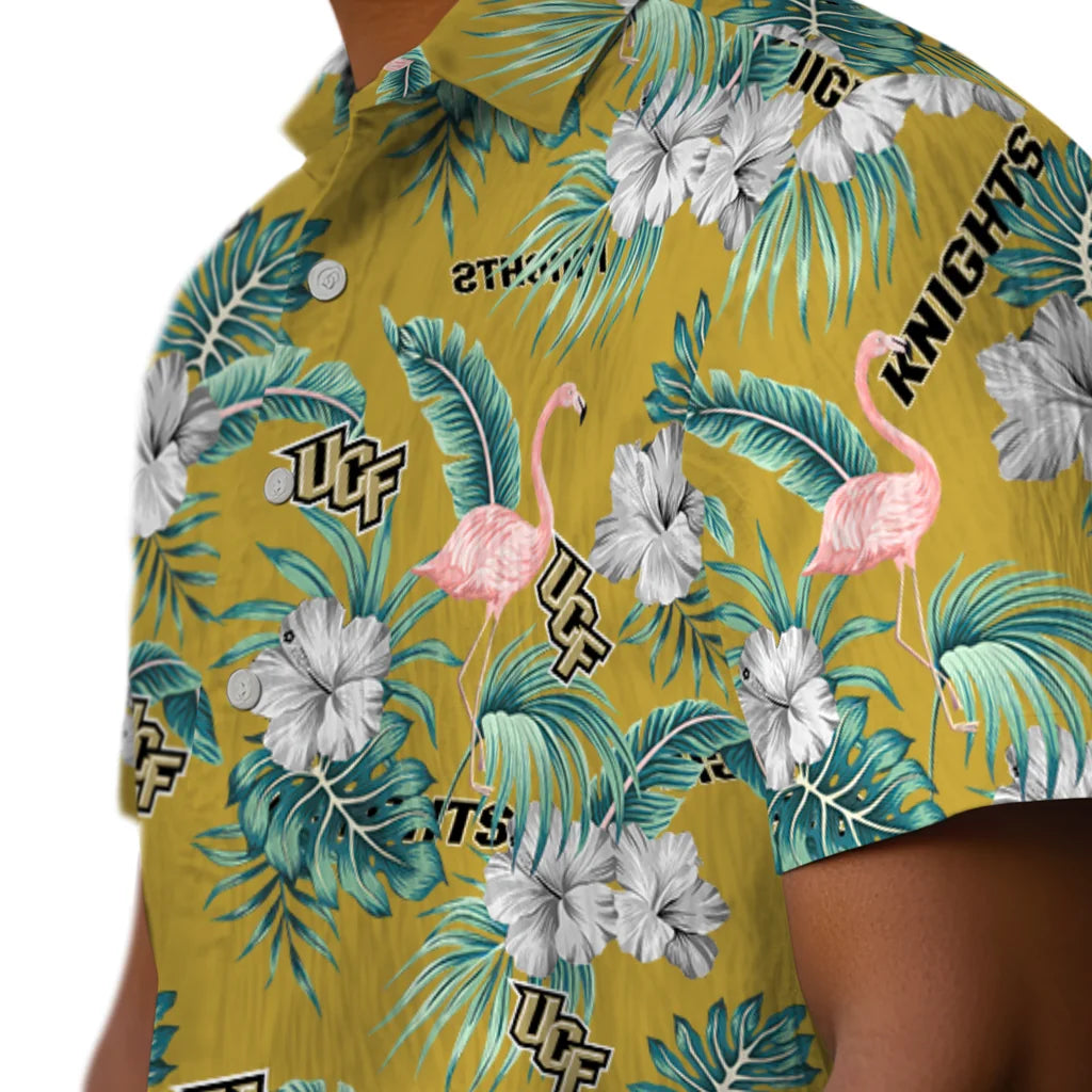 UCF Knights Hawaiian Shirt - Flamingo and Hibiscus | Hula Hawaiian Shirts