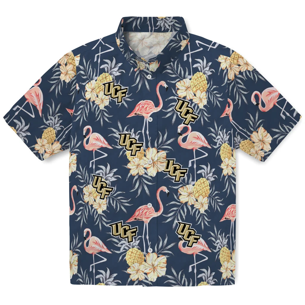 UCF Knights Hawaiian Shirt - Flamingo Hibiscus | Hula Hawaiian Shirts