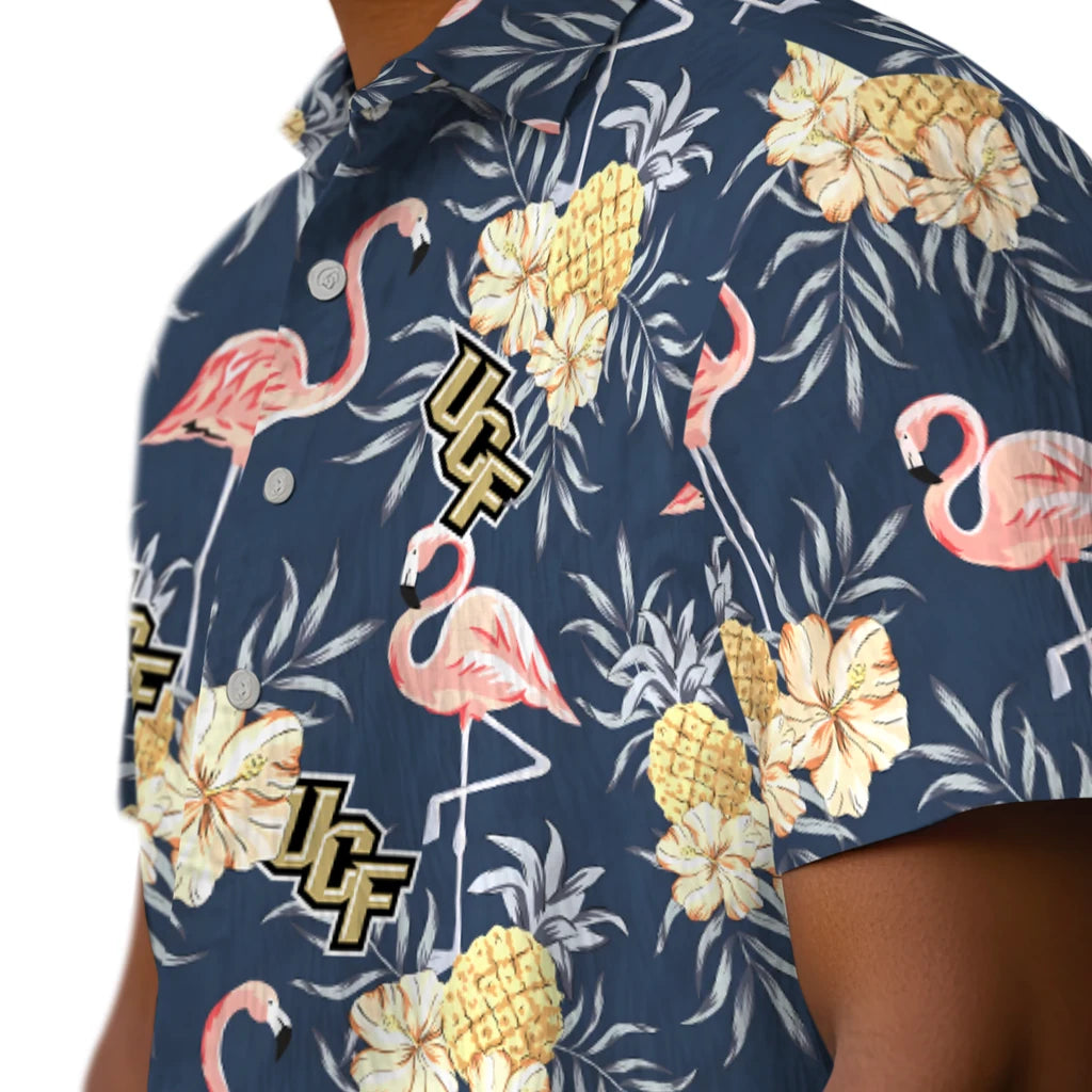 UCF Knights Hawaiian Shirt - Flamingo Hibiscus | Hula Hawaiian Shirts