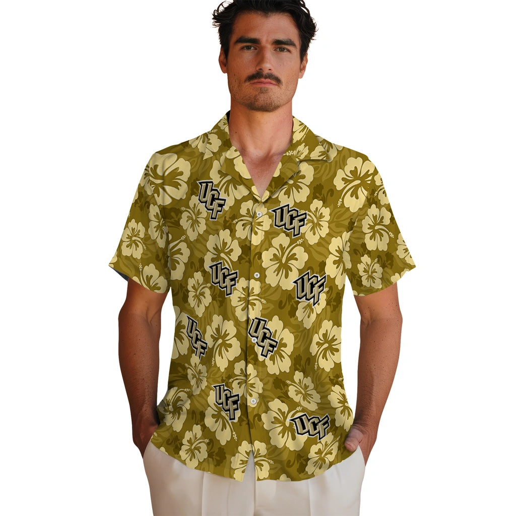 UCF Knights Hawaiian Shirt - Hibiscus Cluster | Hula Hawaiian Shirts