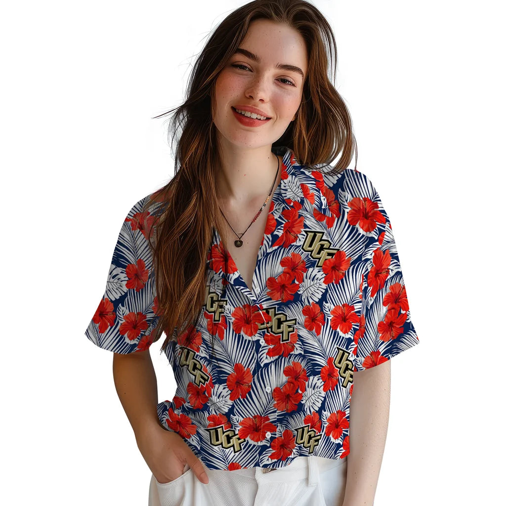 UCF Knights Hawaiian Shirt - Hibiscus Fiesta | Hula Hawaiian Shirts