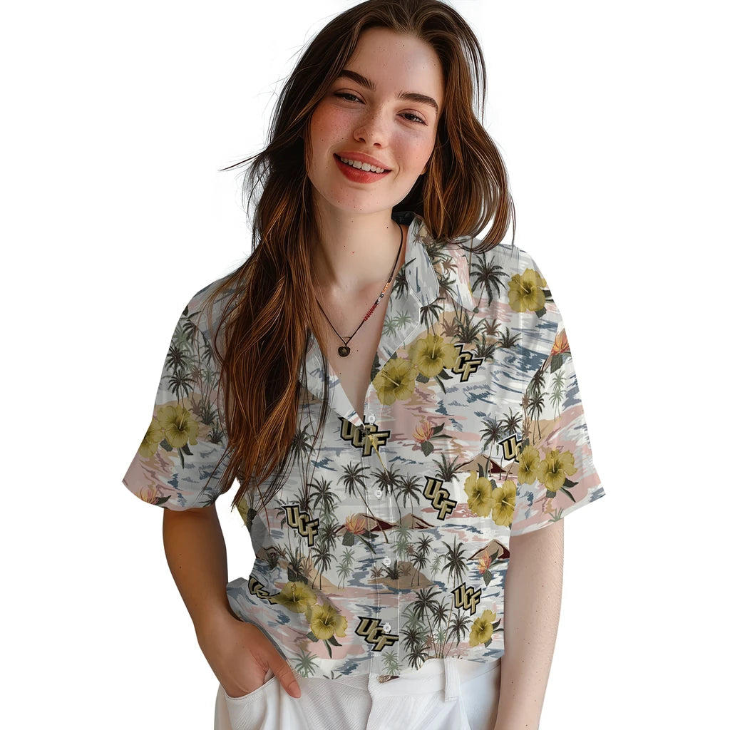 UCF Knights Hawaiian Shirt - Hibiscus Seaside | Hula Hawaiian Shirts