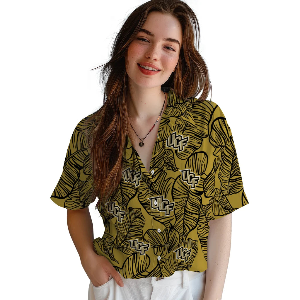 UCF Knights Hawaiian Shirt - Leaf Outline | Hula Hawaiian Shirts
