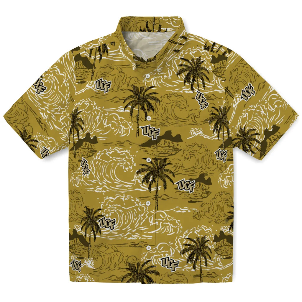 UCF Knights Hawaiian Shirt - Wave Palm | Hula Hawaiian Shirts