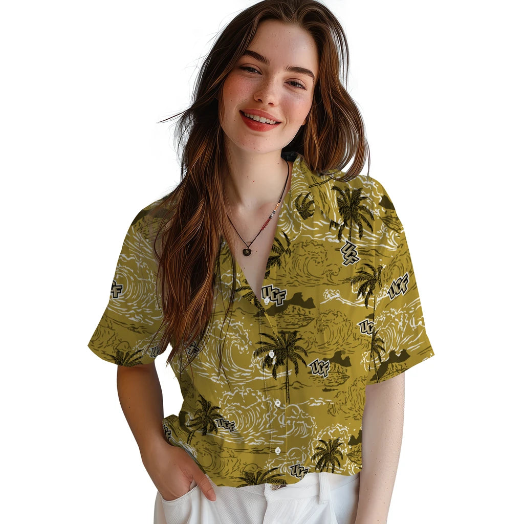 UCF Knights Hawaiian Shirt - Wave Palm | Hula Hawaiian Shirts