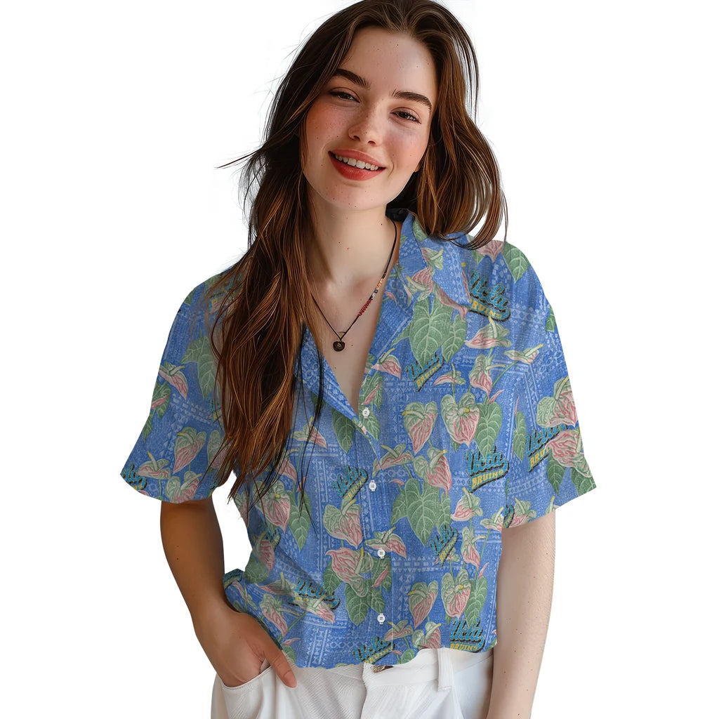 UCLA Bruins Hawaiian Shirt - Anthurium Overlay | Hula Hawaiian Shirts