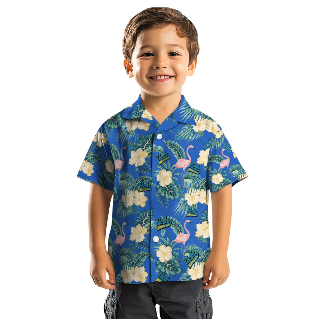 UCLA Bruins Hawaiian Shirt - Flamingo and Hibiscus | Hula Hawaiian Shirts