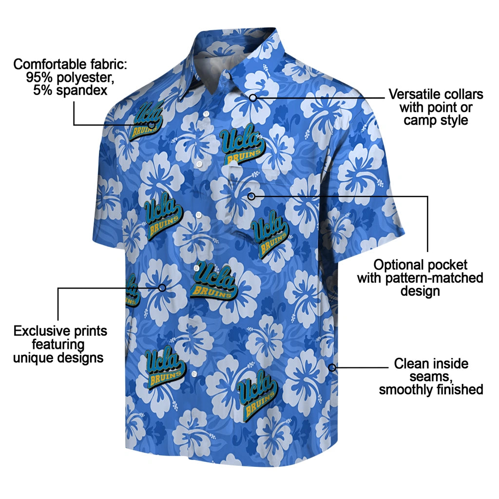 UCLA Bruins Hawaiian Shirt - Hibiscus Cluster | Hula Hawaiian Shirts