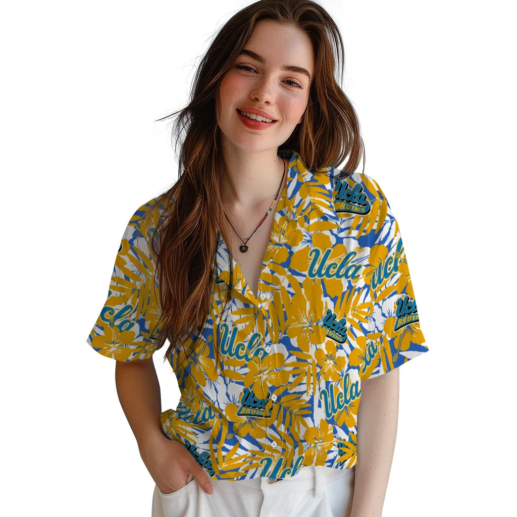 UCLA Bruins Hawaiian Shirt - Hibiscus Overlay | Hula Hawaiian Shirts