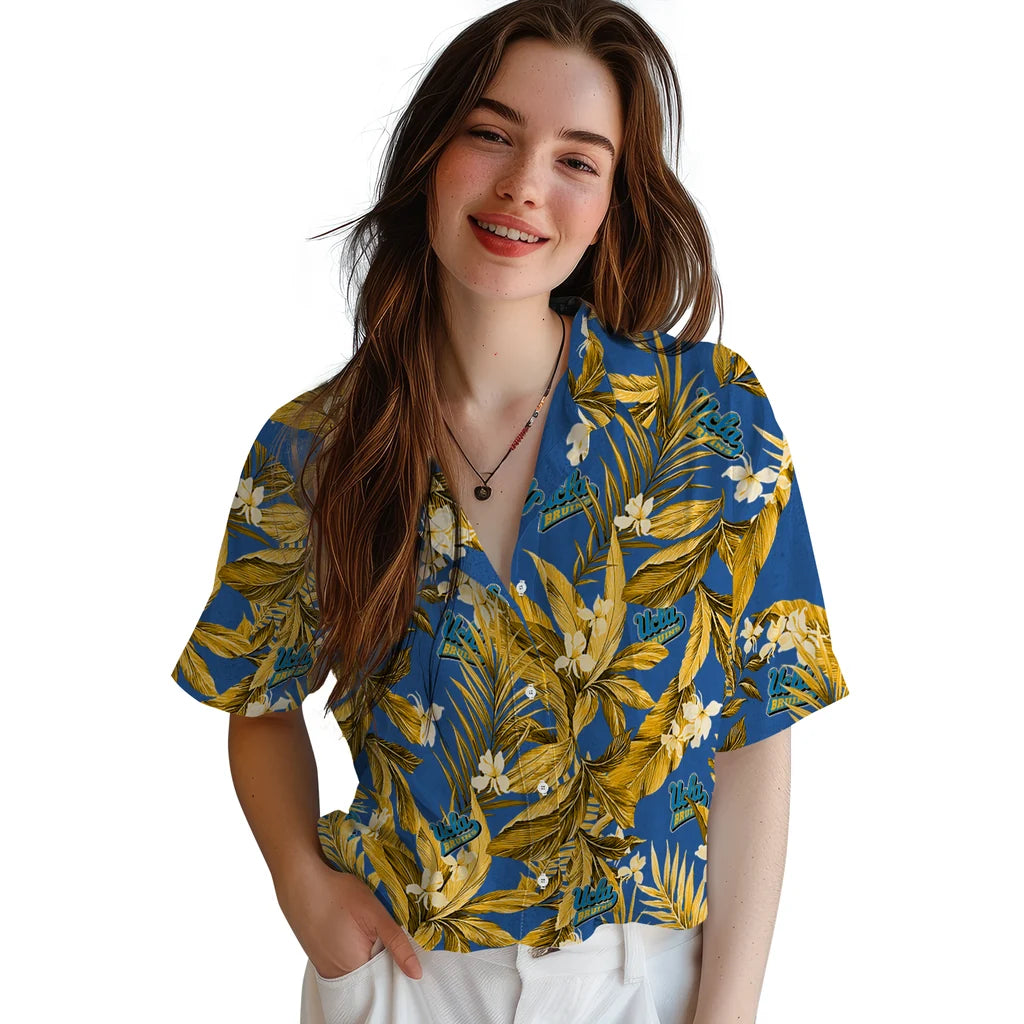UCLA Bruins Hawaiian Shirt - Palm Leaves | Hula Hawaiian Shirts