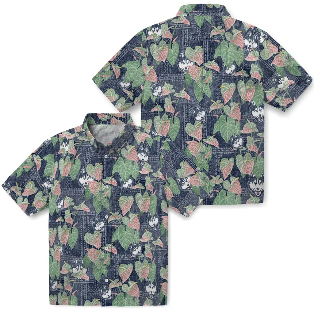 UConn Huskies Hawaiian Shirt - Anthurium Overlay | Hula Hawaiian Shirts