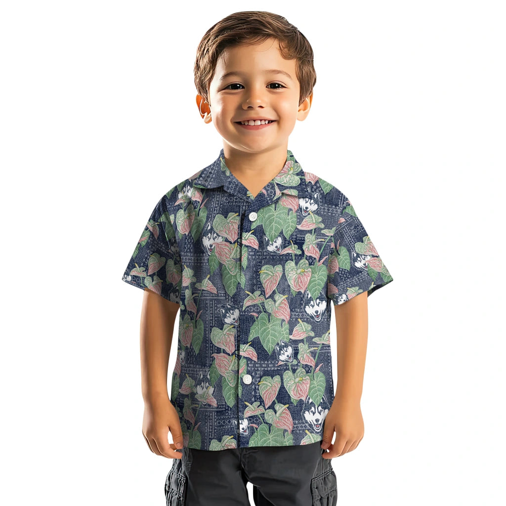 UConn Huskies Hawaiian Shirt - Anthurium Overlay | Hula Hawaiian Shirts