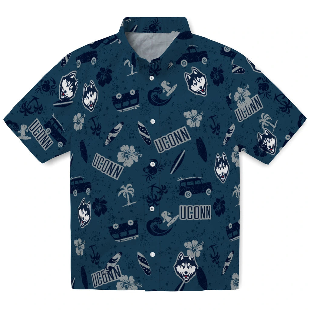 UConn Huskies Hawaiian Shirt - Beach Vibe | Hula Hawaiian Shirts