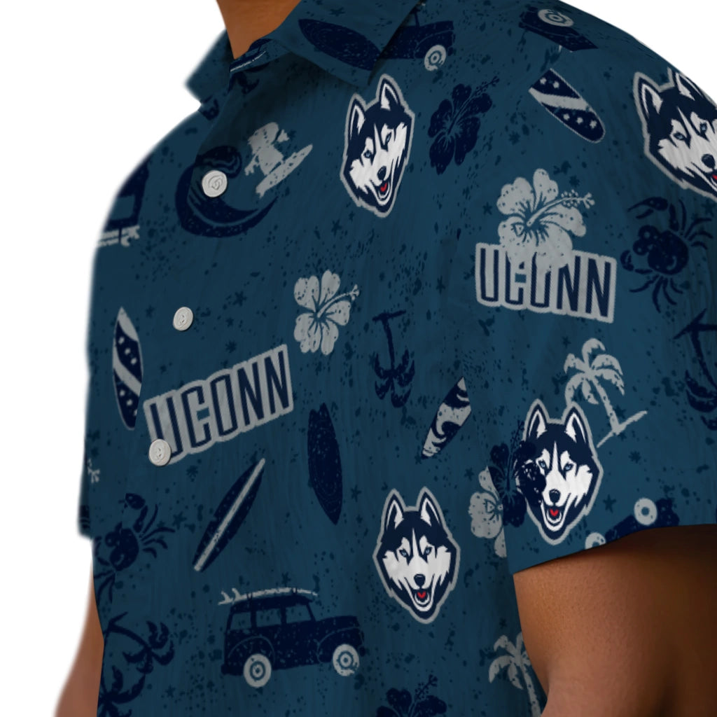 UConn Huskies Hawaiian Shirt - Beach Vibe | Hula Hawaiian Shirts