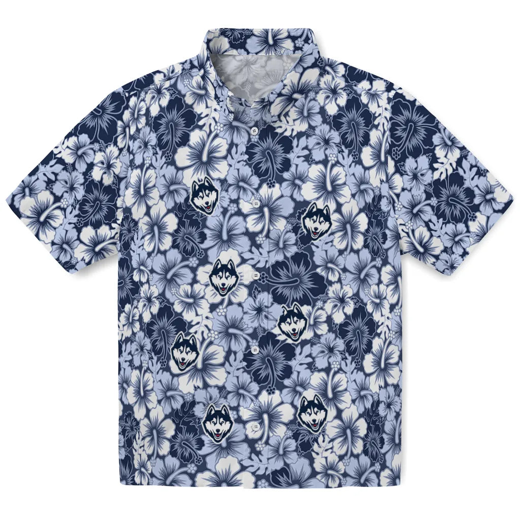 UConn Huskies Hawaiian Shirt - Hibiscus Blooms | Hula Hawaiian Shirts