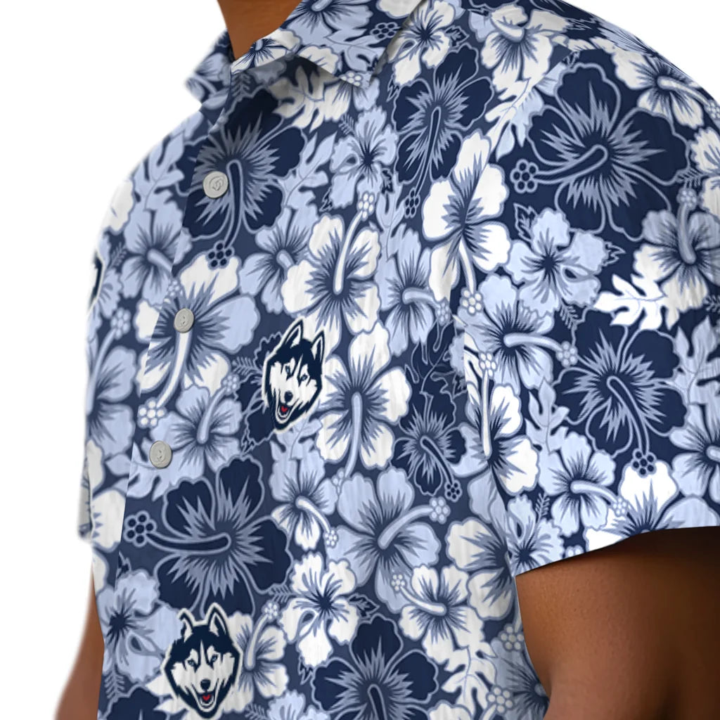 UConn Huskies Hawaiian Shirt - Hibiscus Blooms | Hula Hawaiian Shirts