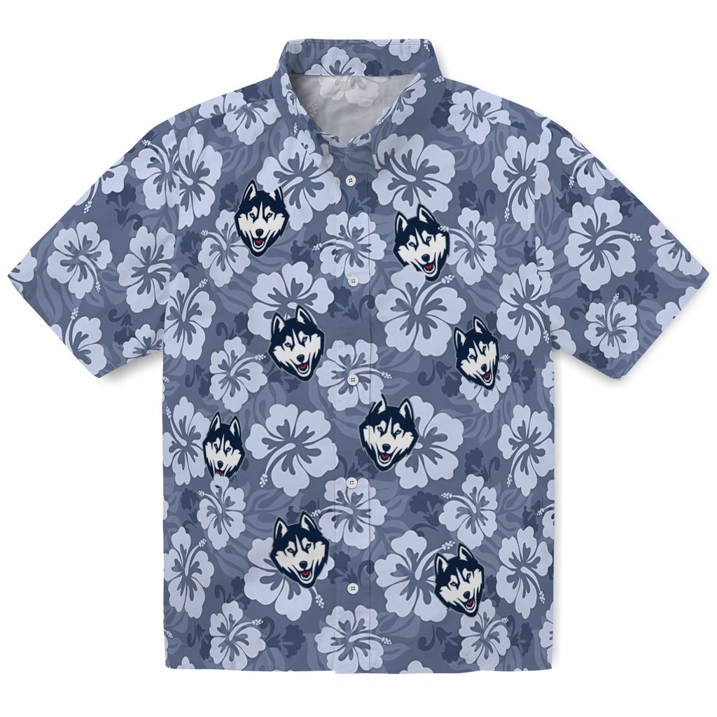 UConn Huskies Hawaiian Shirt - Hibiscus Cluster | Hula Hawaiian Shirts