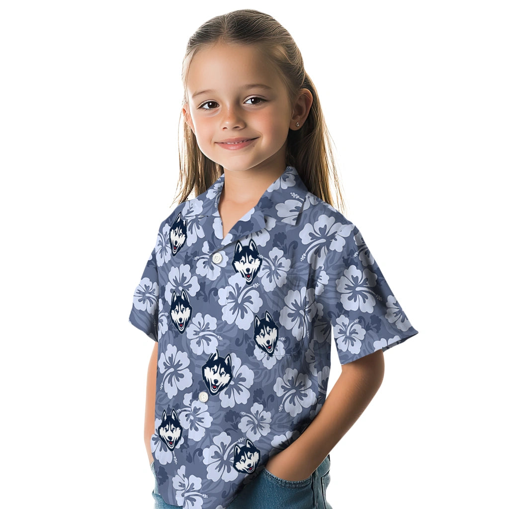UConn Huskies Hawaiian Shirt - Hibiscus Cluster | Hula Hawaiian Shirts