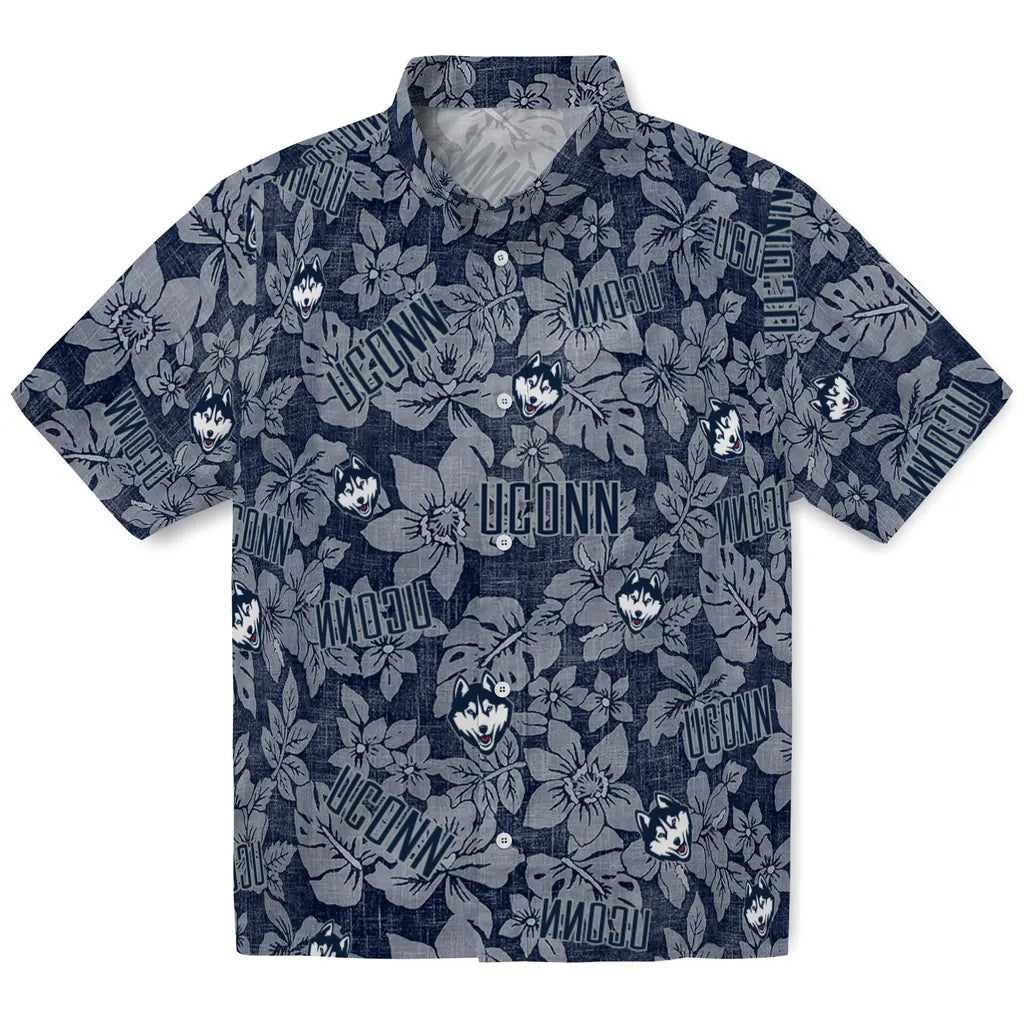 UConn Huskies Hawaiian Shirt - Hibiscus Oasis | Hula Hawaiian Shirts