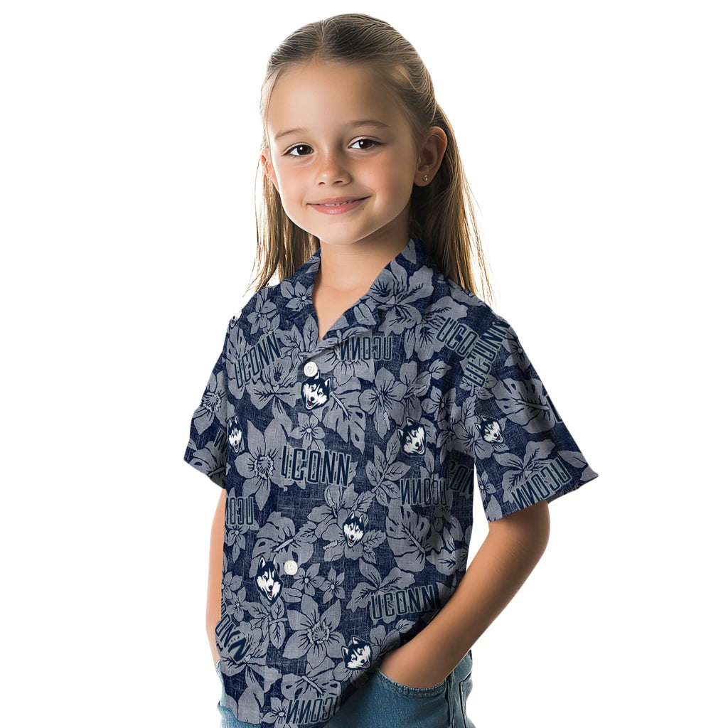 UConn Huskies Hawaiian Shirt - Hibiscus Oasis | Hula Hawaiian Shirts