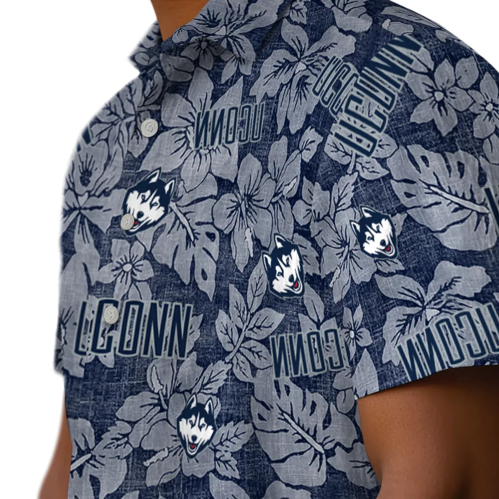 UConn Huskies Hawaiian Shirt - Hibiscus Oasis | Hula Hawaiian Shirts