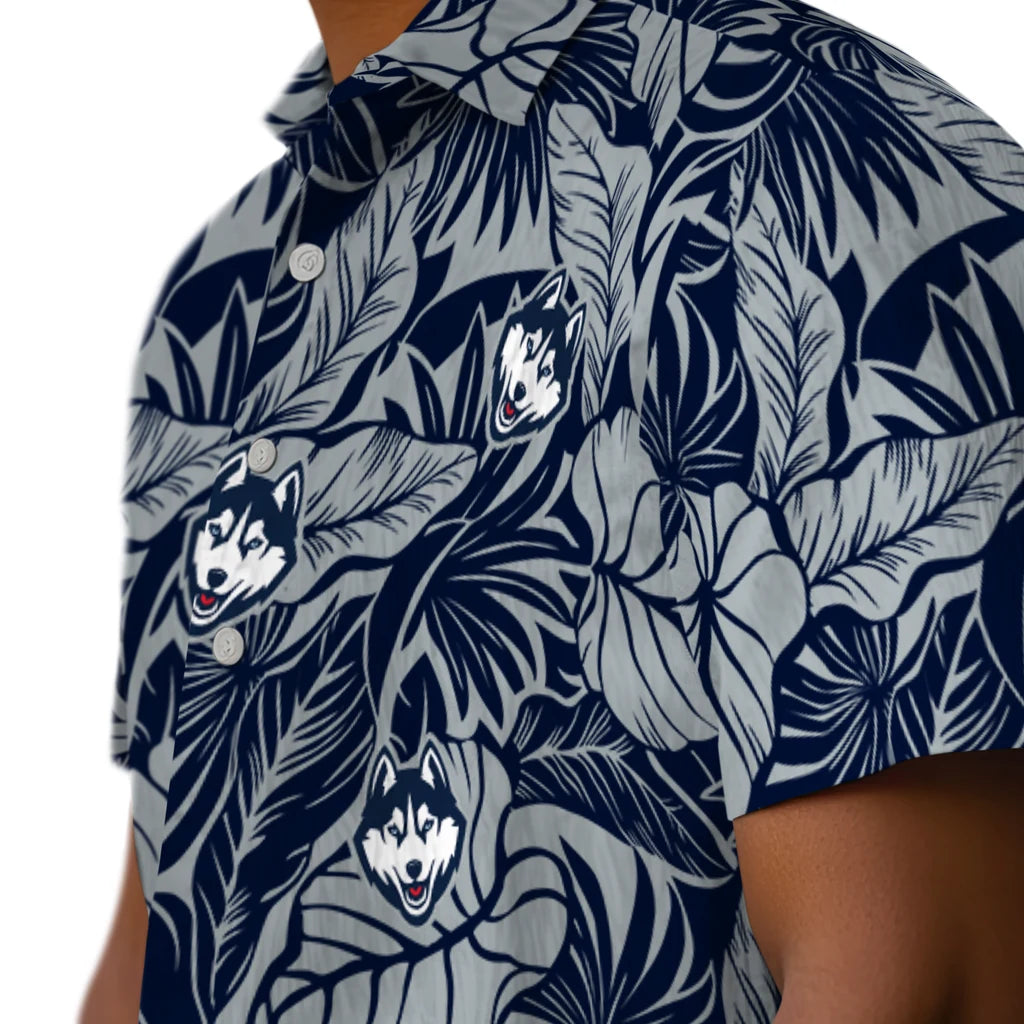 UConn Huskies Hawaiian Shirt - Monstera Layer | Hula Hawaiian Shirts