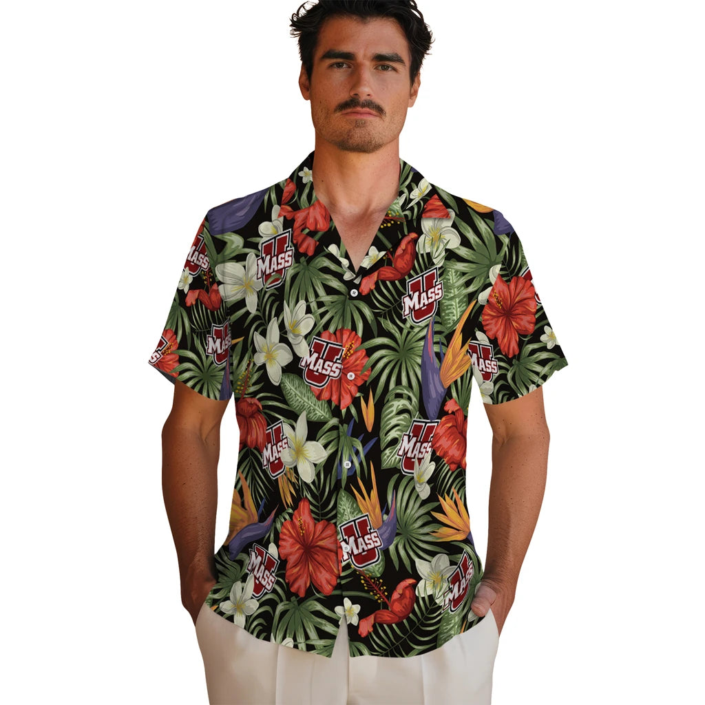 UMass Minutemen Hawaiian Shirt - Hawaii Floral Hibiscus | Hula Hawaiian Shirts