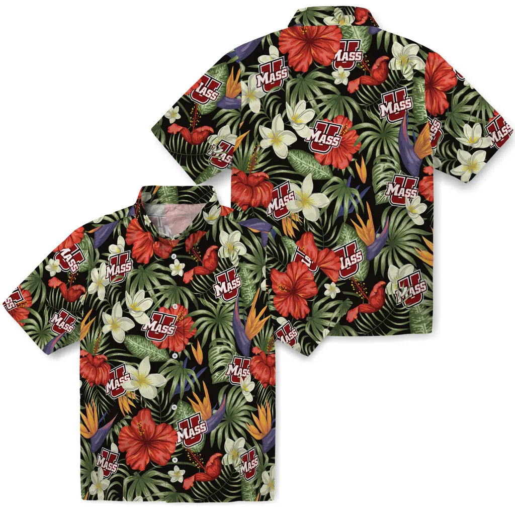 UMass Minutemen Hawaiian Shirt - Hawaii Floral Hibiscus | Hula Hawaiian Shirts