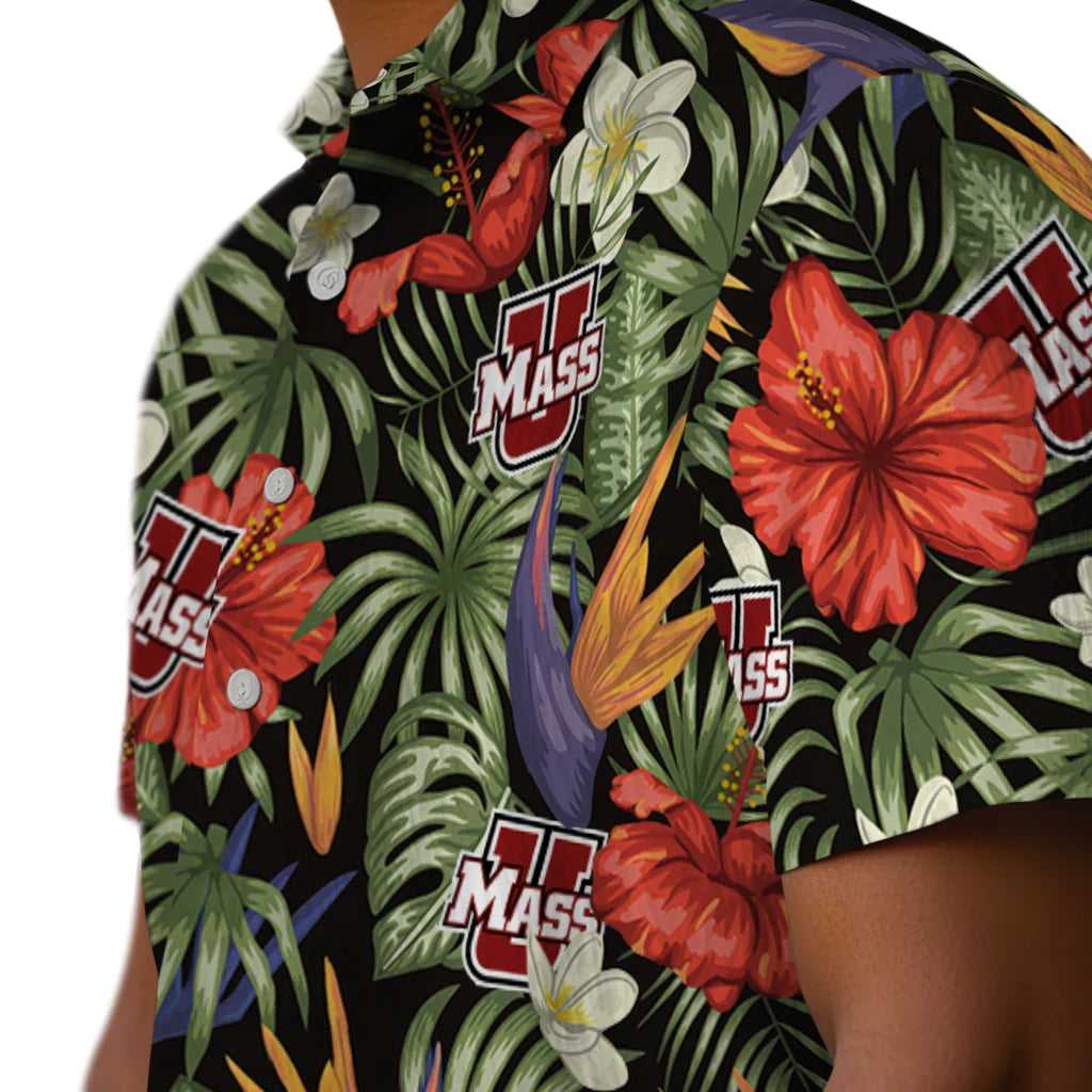 UMass Minutemen Hawaiian Shirt - Hawaii Floral Hibiscus | Hula Hawaiian Shirts