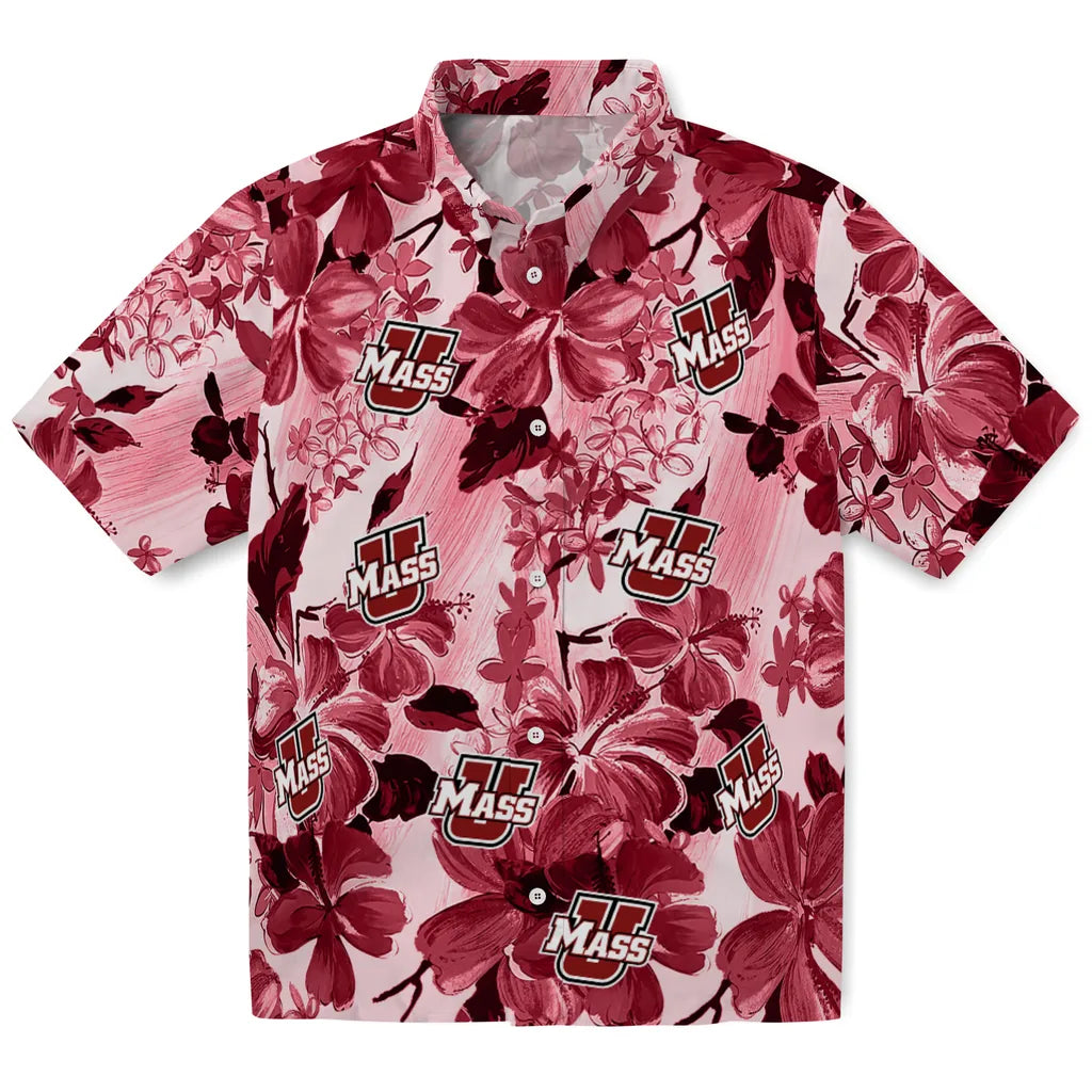 UMass Minutemen Hawaiian Shirt - Hibiscus Arrangement | Hula Hawaiian Shirts