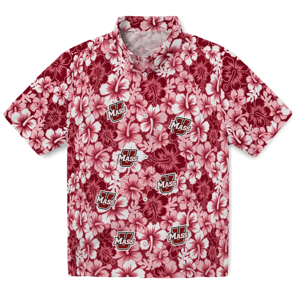 UMass Minutemen Hawaiian Shirt - Hibiscus Blooms | Hula Hawaiian Shirts
