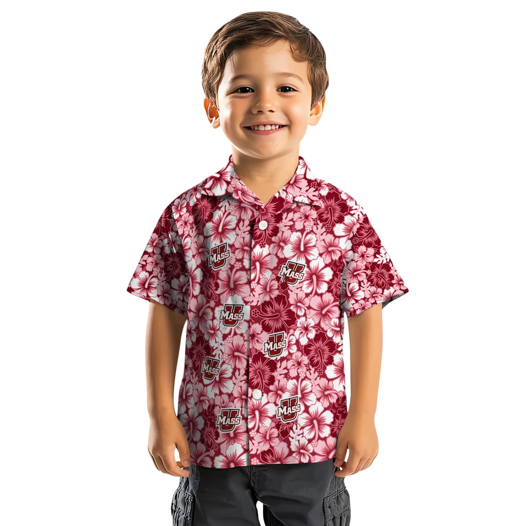 UMass Minutemen Hawaiian Shirt - Hibiscus Blooms | Hula Hawaiian Shirts