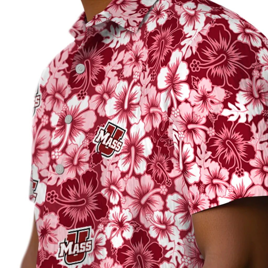 UMass Minutemen Hawaiian Shirt - Hibiscus Blooms | Hula Hawaiian Shirts