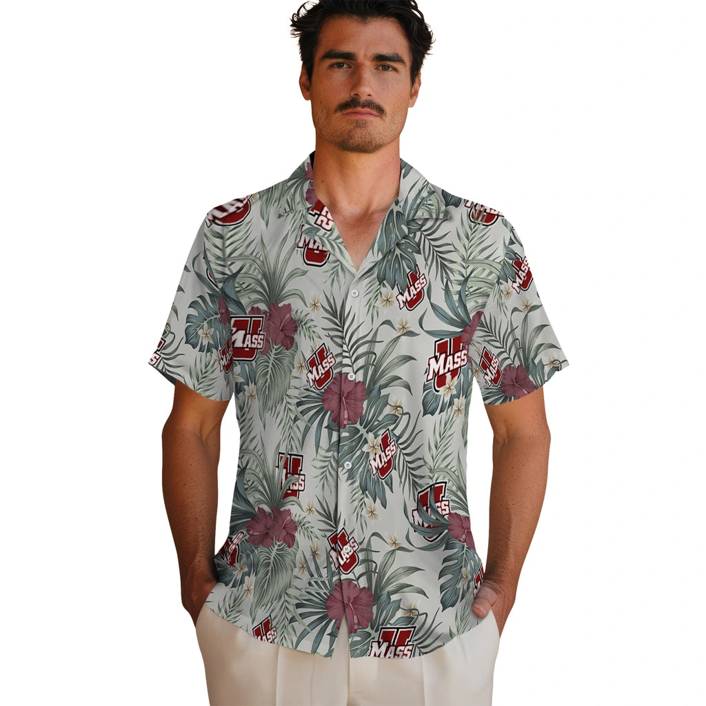 UMass Minutemen Hawaiian Shirt - Hibiscus Designs | Hula Hawaiian Shirts