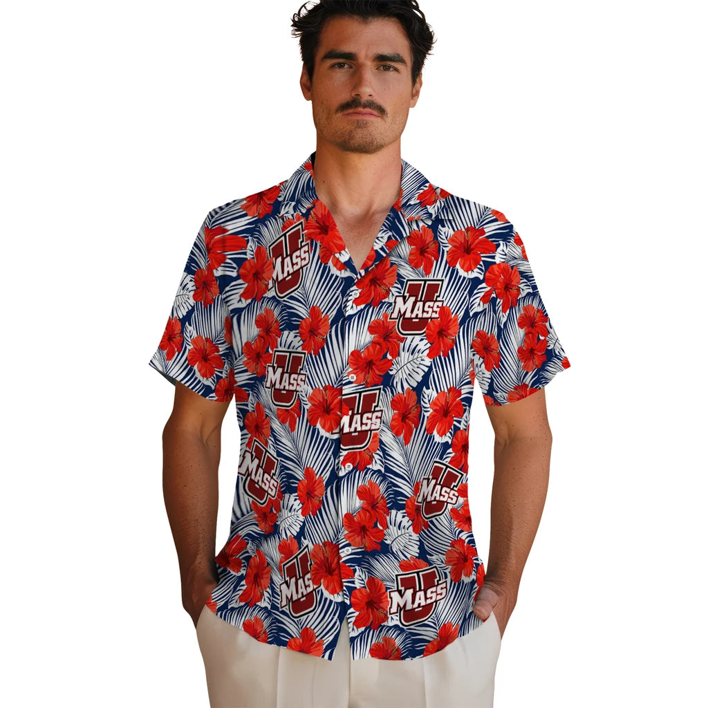 UMass Minutemen Hawaiian Shirt - Hibiscus Fiesta | Hula Hawaiian Shirts