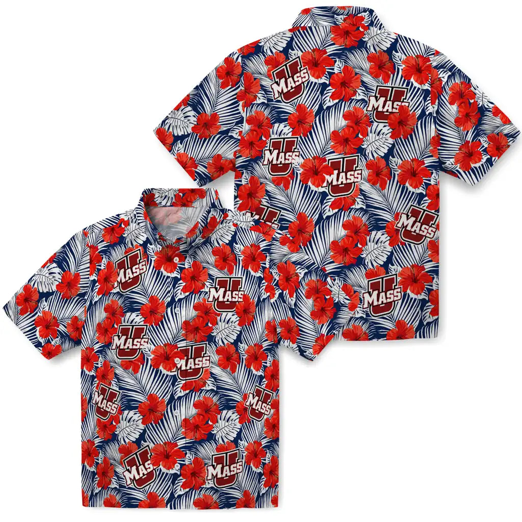 UMass Minutemen Hawaiian Shirt - Hibiscus Fiesta | Hula Hawaiian Shirts