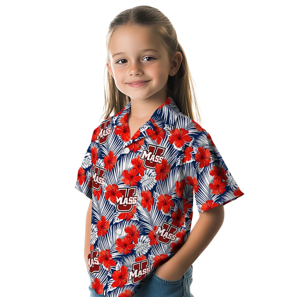 UMass Minutemen Hawaiian Shirt - Hibiscus Fiesta | Hula Hawaiian Shirts